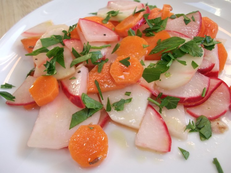 Kohlrabi Radish and Carrot Ceviche Salad